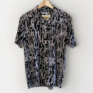 Oh Snap Drill Clothing Men's Grafitti Short Sleeve Shirt Size Large Black/White